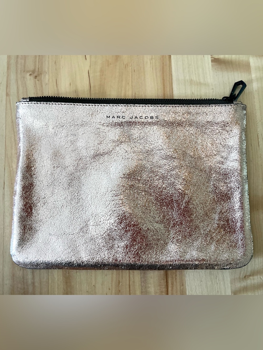 Marc Jacobs Metallic Rose Gold Cosmetic Pouch